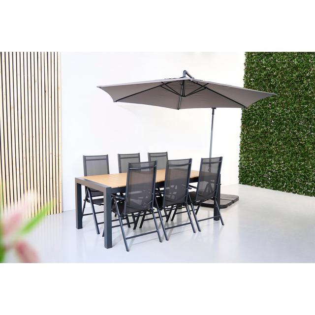 Medora 6 Seater Dining Set Sol 27 Outdoor Colour (Table Top): Teak Ash on Productcaster.