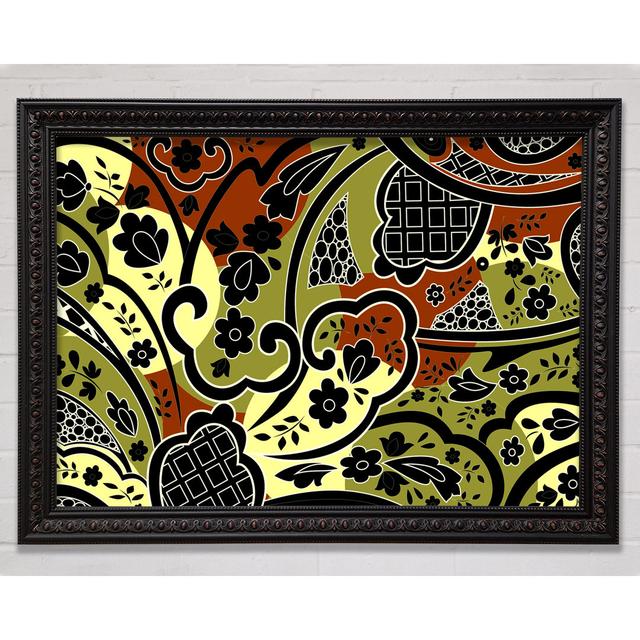 Paisley Leaves Framed Print Bright Star Size: 29.7cm H x 42cm W on Productcaster.