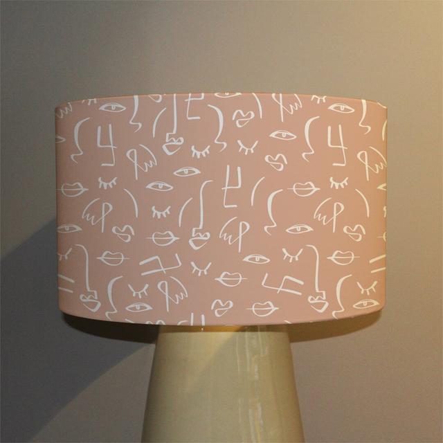 Line Drawing Abstract Faces 40cm Canvas Drum Pendant Shade East Urban Home on Productcaster.