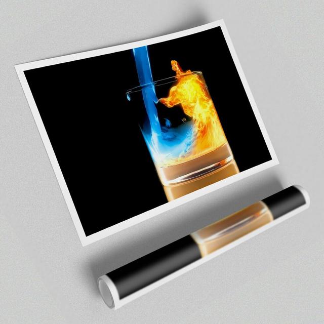 Pouring Fire and Water - Unframed Graphic Art Print on Paper East Urban Home Size: 84.1cm H x 118.9cm W x 1cm D, Format: Paper on Productcaster.