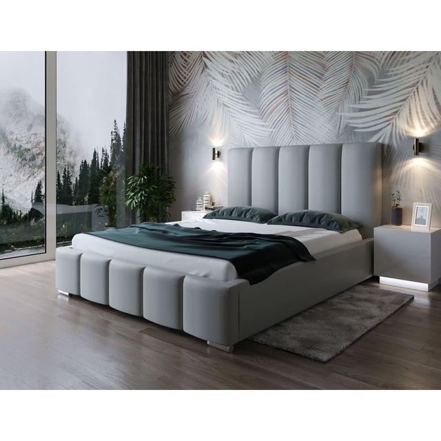 Abbey-Louise Upholstered Bed Canora Grey Colour: Grey, Mattress Size: European Kingsize (160 x 200cm) on Productcaster.