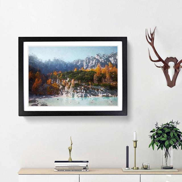 Auronzo Di Cadore Mountains Italy in Abstract - Picture Frame Graphic Art Print East Urban Home Size: 62cm H x 87cm W x 2cm D, Frame Option: Black Fra on Productcaster.