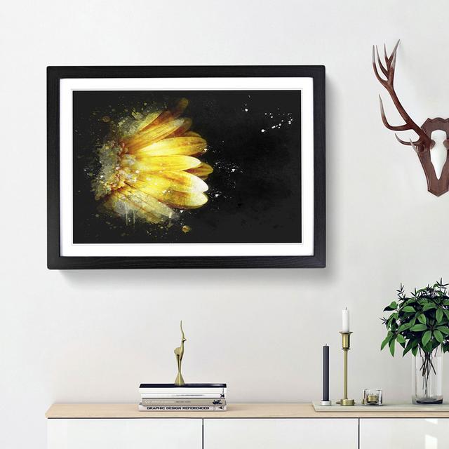 A Beautiful Yellow Flower - Picture Frame Graphic Art Print East Urban Home Size: 62cm H x 87cm W x 2cm D, Frame Option: Black Framed on Productcaster.