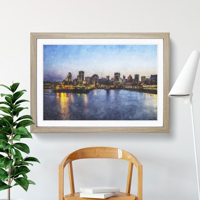 Montreal Skyline Vol.1 - Picture Frame Graphic Art East Urban Home Size: 27cm H x 36cm W x 2cm D, Frame Option: Oak on Productcaster.