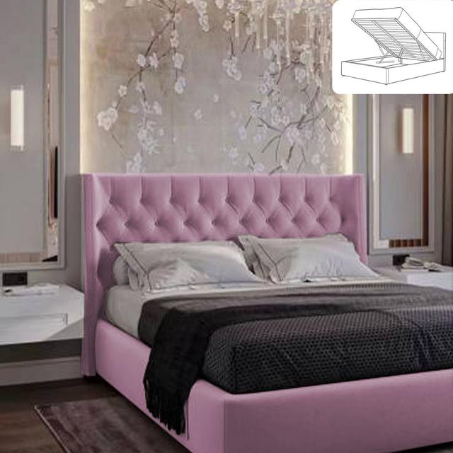 Rebeca Upholstered Bed Mercer41 Size: Single (3'), Colour: Lilac on Productcaster.