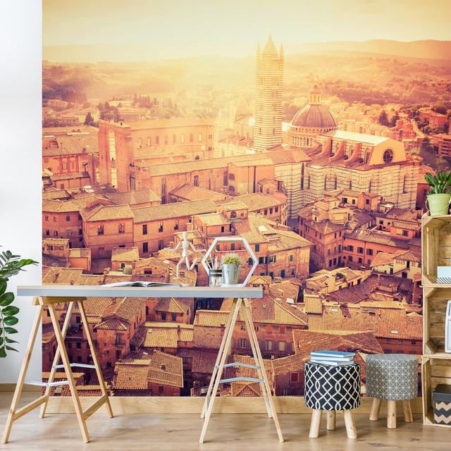 Fiery Siena 2.88m x 2.88m Textured Matt Peel & Stick Wall Mural East Urban Home on Productcaster.