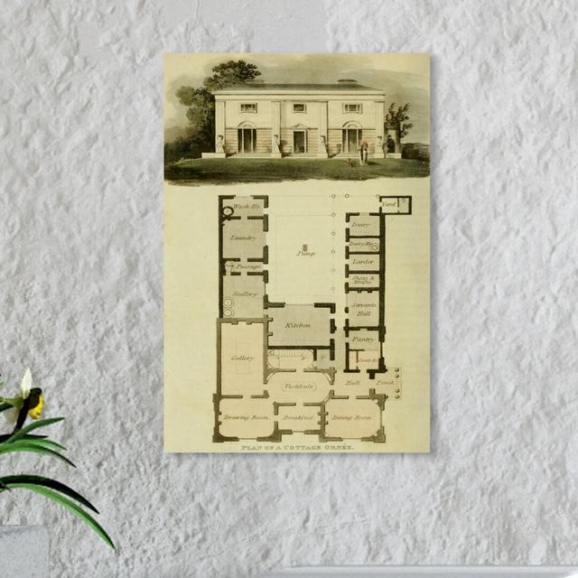 'Plan of a Cottage Ornee' Graphic Art on Wrapped Canvas East Urban Home Size: 45 cm H x 30 cm W on Productcaster.