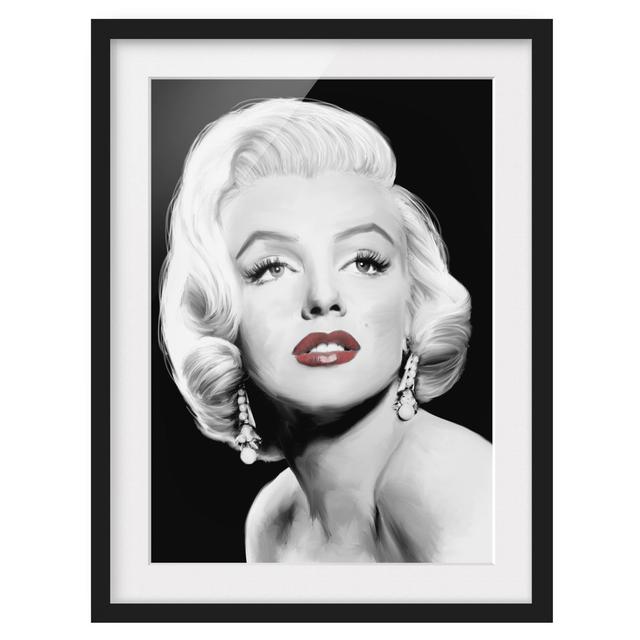 Marilyn with Ear Jewellery - Picture Frame Photograph Canora Grey Size: 100cm H x 70cm W x 2cm D, Frame Option: Black on Productcaster.