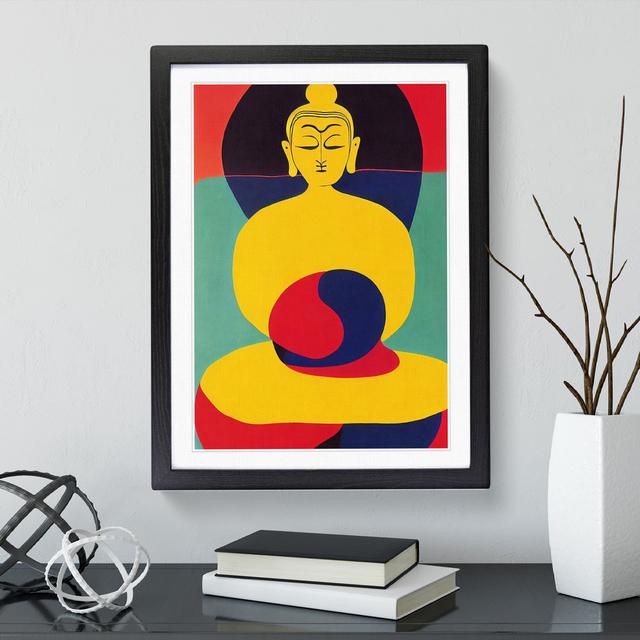 Buddha in Abstract - Graphic Art Latitude Vive Format: Black Framed, Size: 66cm H x 48cm W x 2cm D, Matte Colour: White on Productcaster.