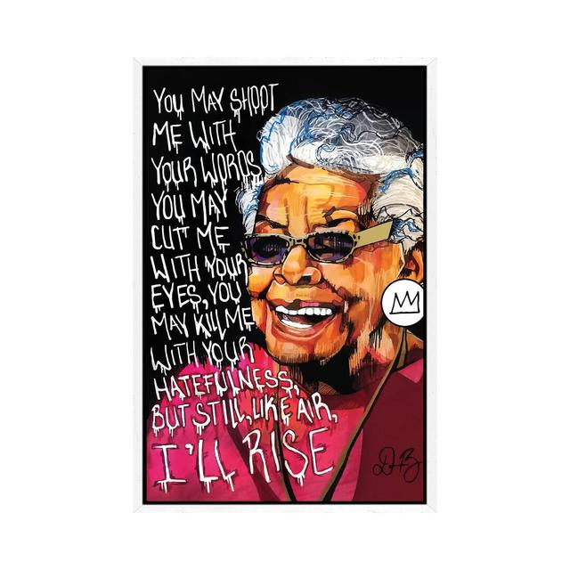 Leinwandbild - Grafikdruck „Maya Angelou” von Domonique Brown Happy Larry Format: Weiß gerahmte Leinwand, Größe: 66,04 cm H x 45,72 cm B x 3,81 cm T on Productcaster.