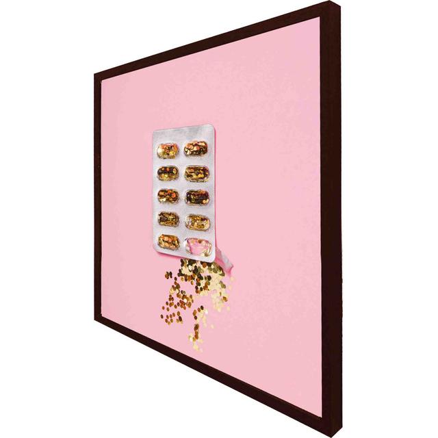 Bernise Glitter Pills - Single Picture Frame Print Latitude Run Frame Colour: Brown, Size: 51cm H x 51cm W x 4cm D on Productcaster.