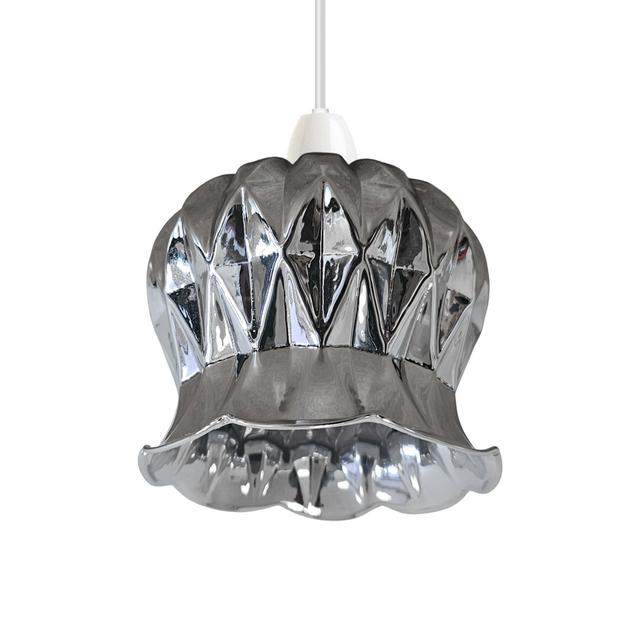 11cm H Glass Dome Lamp Shade ( Screw On ) Rosdorf Park Colour: Chrome on Productcaster.