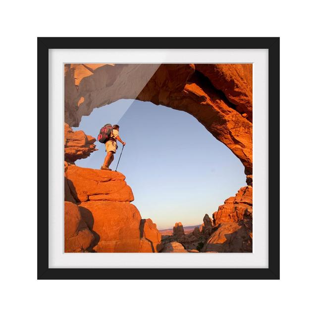 'Hike Through the Canyon' - Picture Frame Photograph Print on Paper East Urban Home Size: 50cm H x 50cm W x 2cm D, Frame Option: Matt black on Productcaster.