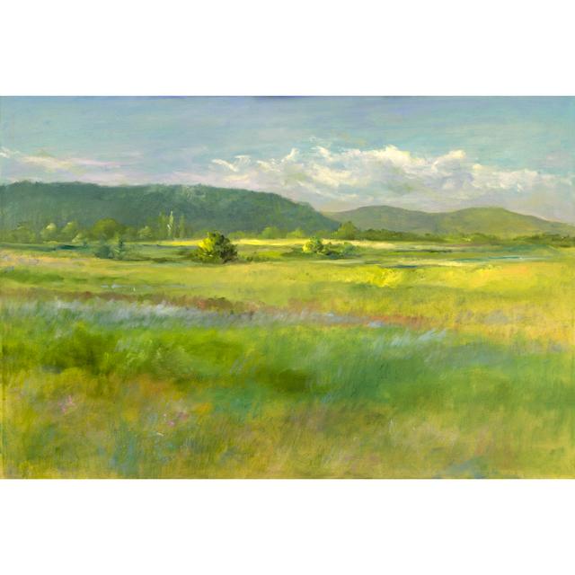 Hills Beyond the Meadow by Sheila Finch - Wrapped Canvas Painting Rosalind Wheeler Size: 51cm H x 76cm W x 3.8cm D on Productcaster.