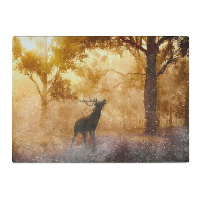 Tempered Glass Deer Stag in an Autumn Forest Chopping Board East Urban Home Size: 20 cm x 28.5 cm on Productcaster.