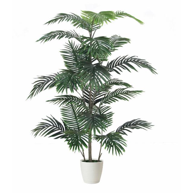 Tradala Trees 150" Artificial Palm Tree in Pot The Seasonal Aisle Container Colour: White on Productcaster.