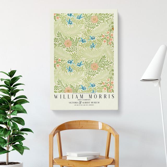 Larkspur Pattern With Border by William Morris - Wrapped Canvas Print East Urban Home Size: 50cm H x 35cm W x 3cm D on Productcaster.