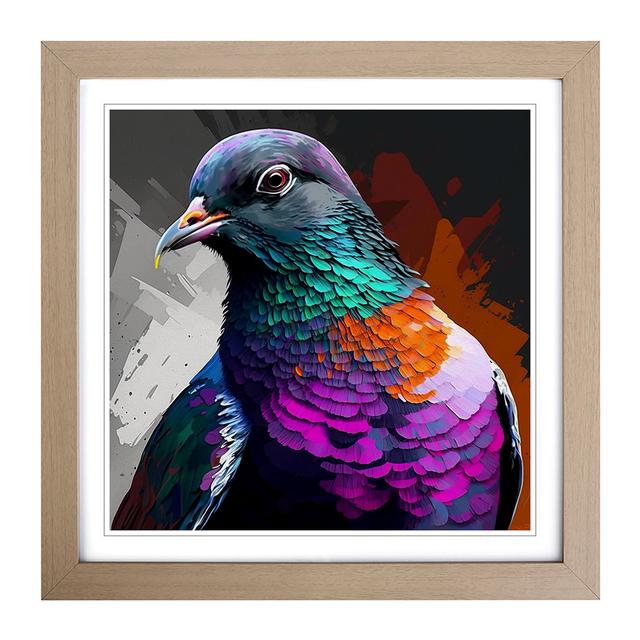 Pigeon Pop - Print 17 Stories Frame Colour: Oak on Productcaster.