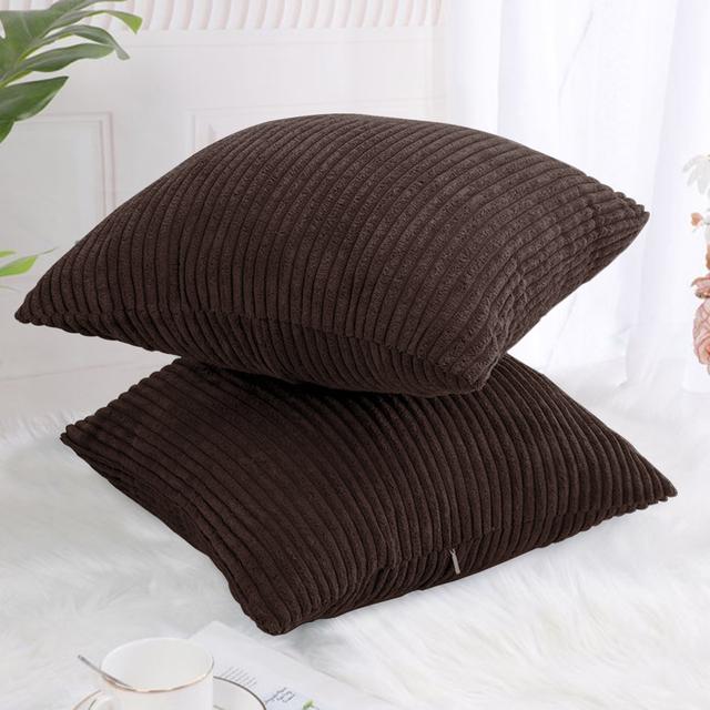 Striped Square Scatter Cushion Cover Fairmont Park Colour: Brown on Productcaster.