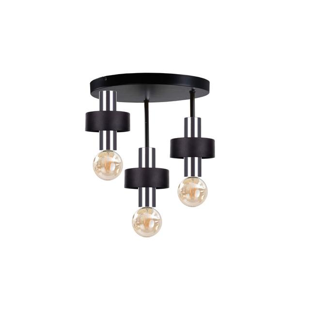 Berndien 3-Light 12cm Semi Flush Mount 17 Stories Fixture Finish: Black on Productcaster.