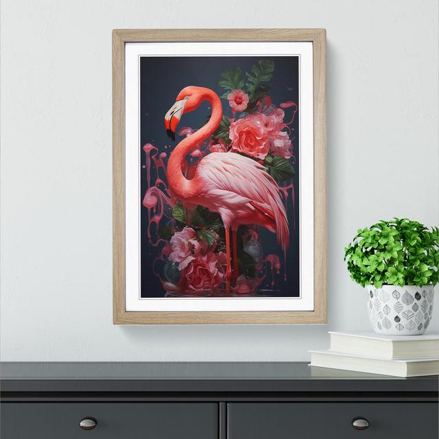 Flamingo Neo-Plasticism No.2 - Single Picture Frame Print on Wood 17 Stories Size: 34cm H x 25cm W, Format: Oak Framed on Productcaster.