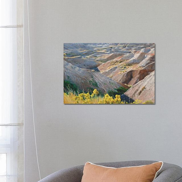 Badlands bei Sonnenuntergang von Nick Savides - Galerie-verpackte Leinwand Giclée auf Leinwand Natur Pur Größe: 45,72 cm H x 66,04 cm B x 3,81 cm T, F on Productcaster.