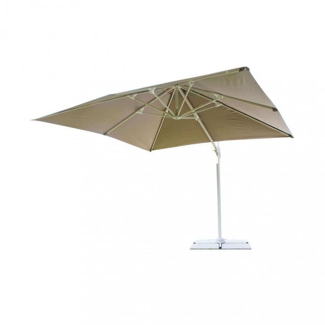 Angeleigh 3m x 4m Rectangular Cantilever Parasol Dakota Fields Fabric Colour: Brown on Productcaster.