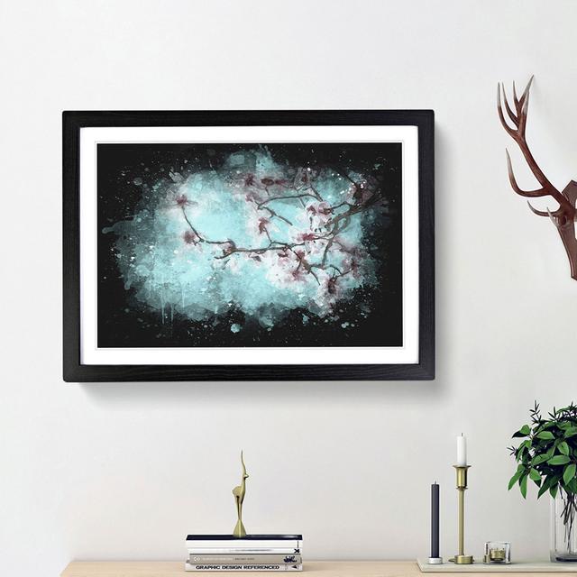 Pale Pink Cherry Blossom Tree - Picture Frame Graphic Art Print East Urban Home Size: 62cm H x 87cm W x 2cm D, Frame Option: Black Framed on Productcaster.