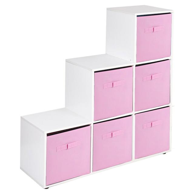 Joelle Bookcase 17 Stories Colour (Body/Front): White/Light Pink on Productcaster.