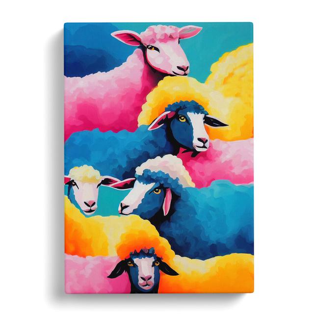 Sheep - Wrapped Canvas Graphic Art Brambly Cottage Size: 50cm H x 35cm W x 3cm D on Productcaster.