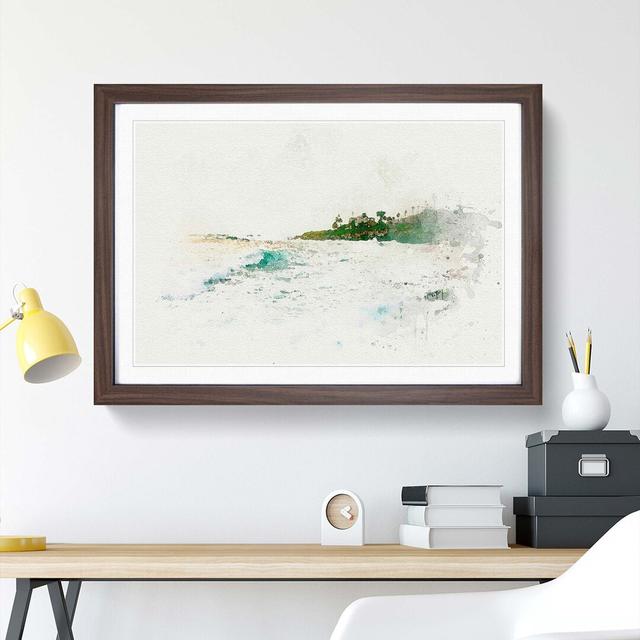 San Diego Seascape in Abstract - Picture Frame Graphic Art Print East Urban Home Frame Option: Walnut, Size: 35cm H x 50cm W x 2cm D on Productcaster.