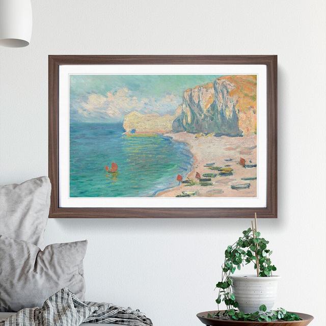 Beach and the Falaise D'Amont by Claude Monet - Picture Frame Painting East Urban Home Size: 36cm H x 48cm W x 2cm D, Frame Option: Walnut Framed on Productcaster.