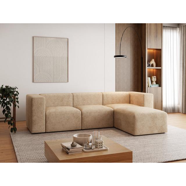 Modulares Ecksofa Nakendra 17 Stories Ausrichtung: Rechts ausgerichtet, Polsterfarbe: Beige on Productcaster.