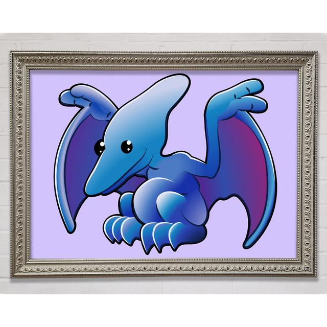 Pterodactyl Dinosaur Baby Blue - Single Picture Frame Art Prints Bright Star Colour: Lilac, Size: 21cm H x 29.7cm W on Productcaster.