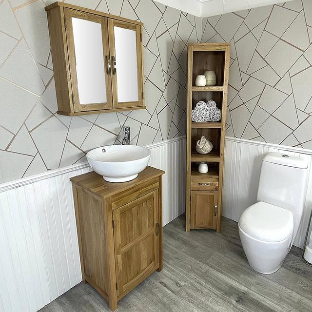 Martel 515mm Free-Standing Cloakroom Vanity Brambly Cottage Vanity Unit Colour: Oak on Productcaster.