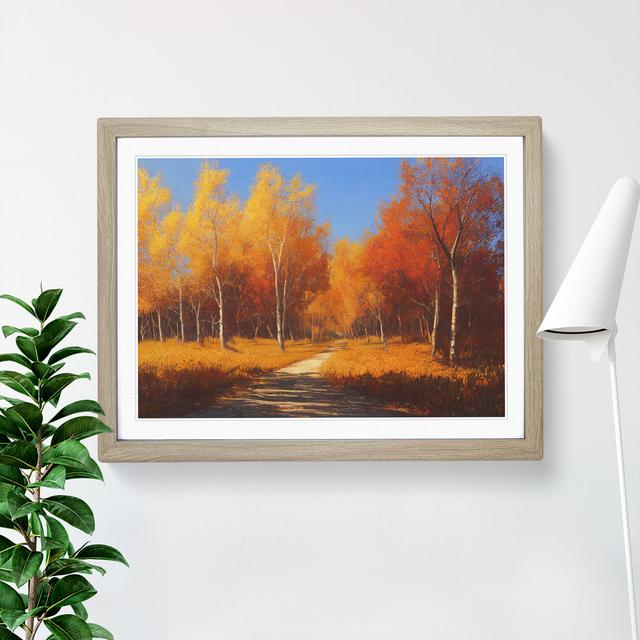 Blooming Autumn Forest - Picture Frame Graphic Art ClassicLiving Size: 46cm H x 64cm W x 2cm D, Frame Option: Oak on Productcaster.