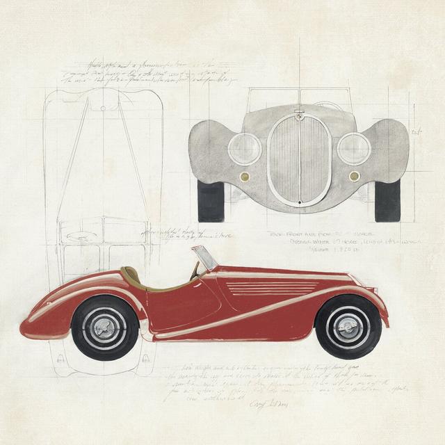 Roadster I Red Car by Avery Tillmon - Wrapped Canvas Graphic Art Print Isabelle & Max Size: 30cm H x 30cm W on Productcaster.