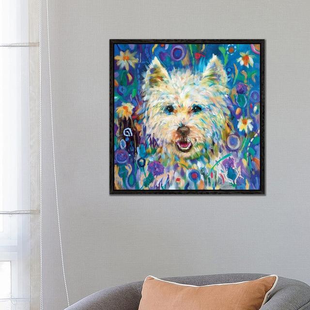 Westie by Sue Gardner - Painting on Canvas Ebern Designs Format: Black Framed, Size: 66.04cm H x 66.04cm W x 3.81cm D on Productcaster.