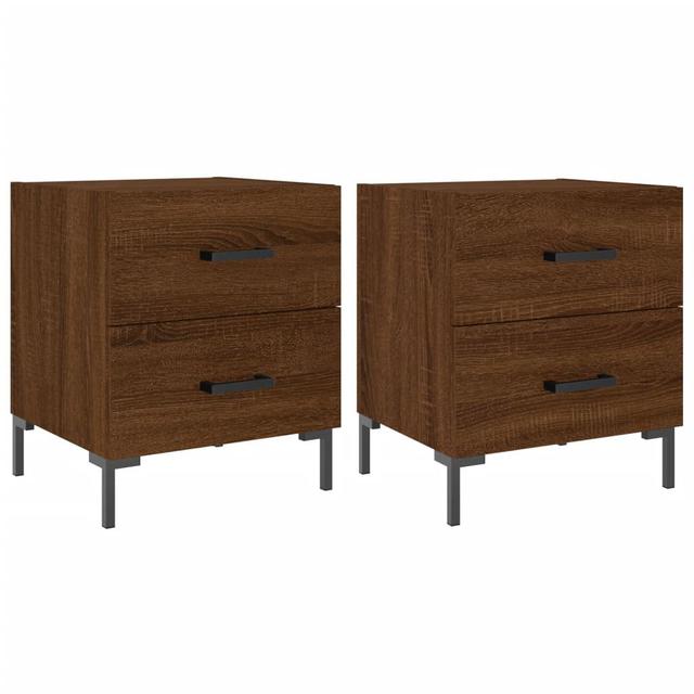 Ellayne 2 Drawer Bedside Table (Set of 2) Latitude Run Colour: Brown Oak on Productcaster.