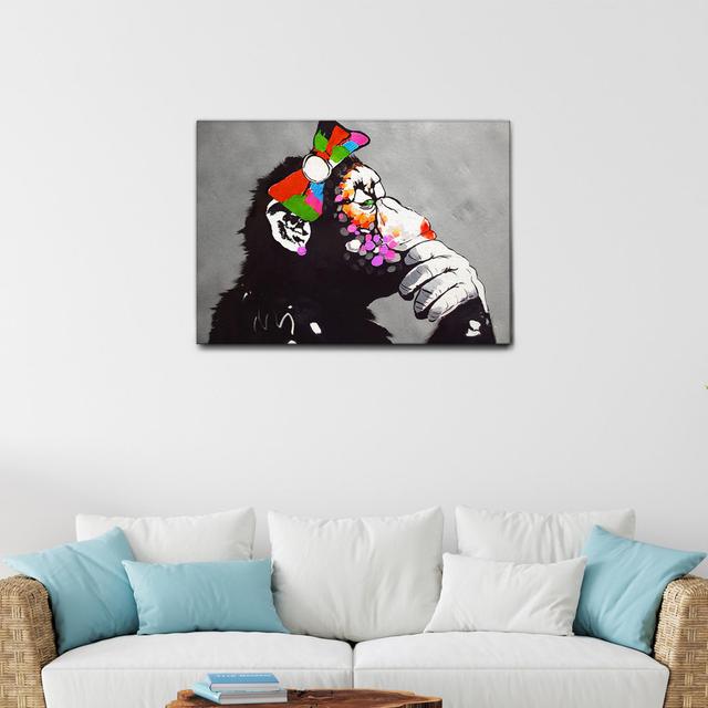 Acrylbild Lady Monkey von Banksy Happy Larry Größe: 65 cm H x 95 cm B on Productcaster.