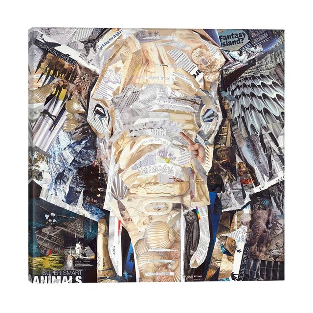 'Elephant's Gaze' Painting on Wrapped Canvas East Urban Home Size: 45.72cm H x 45.72cm W x 3.81cm D on Productcaster.