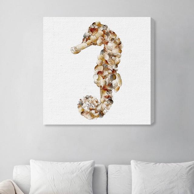 'Seahorse Seashells' Graphic Art Print on Canvas Oliver Gal Size: 91cm H x 91cm W x 3.8cm D on Productcaster.