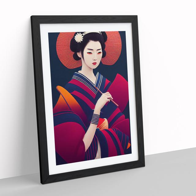 Geisha a Colour No.1 - Picture Frame Graphic Art Latitude Vive Frame Colour: Black, Size: 34cm H x 25cm W x 2cm D on Productcaster.