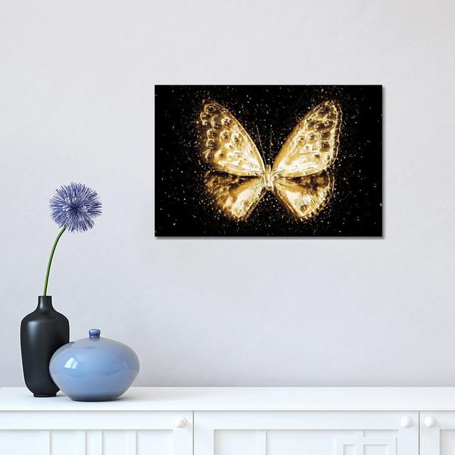 Golden - Butterfly I by Philippe Hugonnard - Wrapped Canvas Gallery-Wrapped Canvas Giclée Brambly Cottage Size: 30.48cm H x 45.72cm W x 1.9cm D on Productcaster.