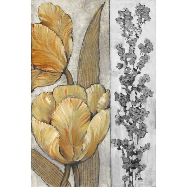 Ochre and Grey Tulips III by Timothy O' Toole - Wrapped Canvas Painting Rosalind Wheeler Size: 122cm H x 81cm W on Productcaster.