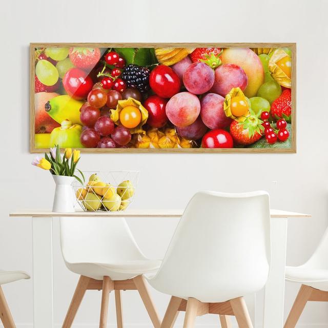 Colourful Exotic Fruits - Picture Frame Photograph August Grove Frame Option: Brown, Size: 50cm H x 130cm W x 2cm D on Productcaster.