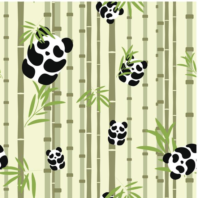 Terril Seamless Pattern With Pandas And Bamboo by Diemq - Wrapped Canvas Print Latitude Vive Size: 91cm H x 91cm W x 3.8cm D on Productcaster.