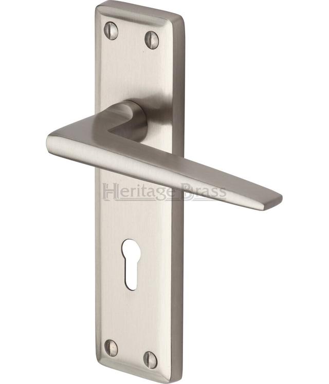 Kendal Door Handle (Set of 2) Heritage Brass Finish: Satin Nickel on Productcaster.