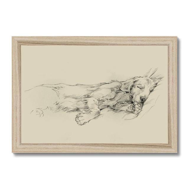 Dog Days III by Ethan Harper - Drawing Print Three Posts Format: Natural Wood Framed Paper Print, Size: 24cm H x 34cm W on Productcaster.