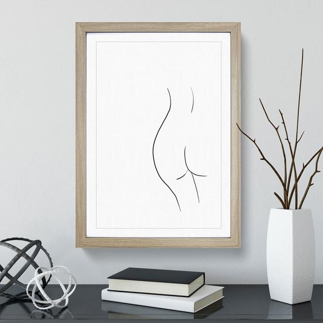 Line Female Form - Picture Frame Drawing East Urban Home Size: 65cm H x 48cm W x 2cm D, Frame Option: Oak Framed on Productcaster.